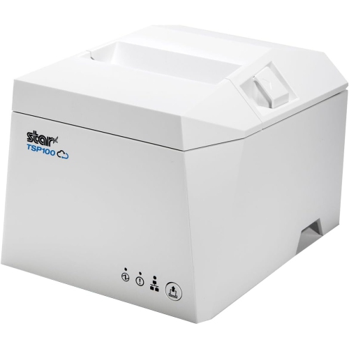 Star Micronics Thermal Receipt Printer TSP143IVUE - TSP100IV Series Cutter, AOA, USB-C, USB-A, Ethernet, CLOUDPRNT with Ethernet and USB Cable, White