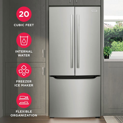 Réfrigérateur à deux portes 20 pi³ 30 po avec distributeur d'eau Gallery de Frigidaire - Acier inoxydable