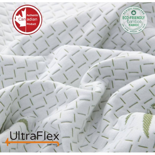 Matelas Ultraflex EasySleep - confort réversible infusé de gel mi-ferme fabriqué au Canada, soulagement de la pression, housse en bambou, mousse