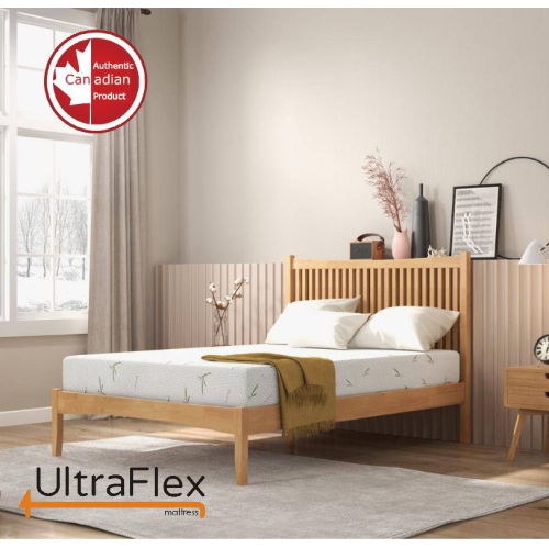 Image 1 de 10.. UltraFlex EasySleep- Canadian-Made Medium Firm Gel Infused Reversible Comfort With Pressure Relief and Bamboo Cover, CertiPUR-US® Certified Foam-