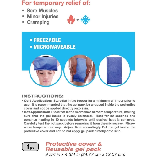 Reusable Hot Cold Compress for Pain Relief - 5" x 10", Soft & Comfortable Ice Pack for Injuries, Recovery, Knee, Shoulder Pain, Sprains, Migraines,