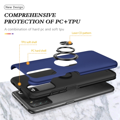 TopSave – Ensemble de pièces « Hidden Series » à dos en polycarbonate uni avec béquille intérieure en TPUR noir pour Moto G Play de Motorola, 6,5 po,