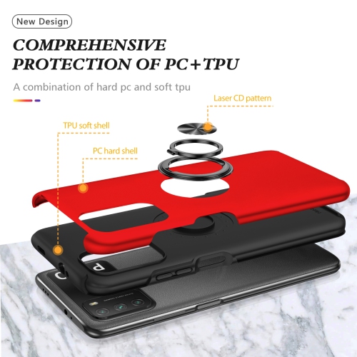 TopSave – Ensemble de pièces « Hidden Series » à dos en polycarbonate uni avec béquille intérieure en TPUR noir pour Moto G Play 4G de Motorola, 6,5