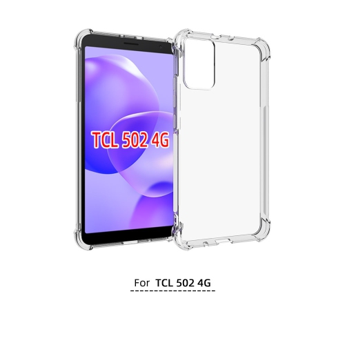 TopSave Extra Corner Bumper Soft Rubber Gel TPU Case For TCL 502 4G 6", Clear