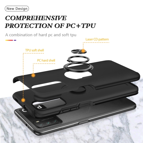 TopSave – Ensemble de pièces « Hidden Series » à dos en polycarbonate de couleur unie avec étui protecteur intérieur en TPUR noir pour Moto G Play 4G