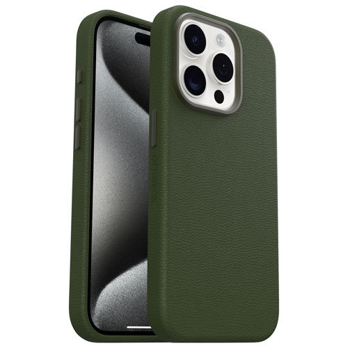 OtterBox Symmetry Cactus Leather Fitted Hard Shell Case for iPhone 15 Pro - Green