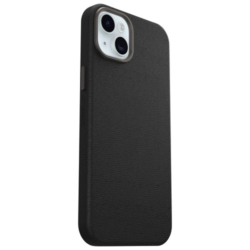 Étui rigide ajusté en cuir de cactus Symmetry d'OtterBox pour iPhone 15 Plus - Noir