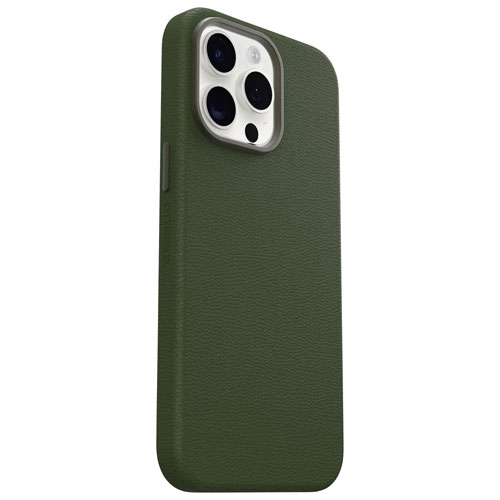 OtterBox Symmetry Cactus Leather Fitted Hard Shell Case for iPhone 15 Pro Max - Green
