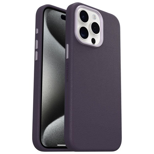 OtterBox Symmetry Cactus Leather Fitted Hard Shell Case for iPhone 15 Pro Max - Purple