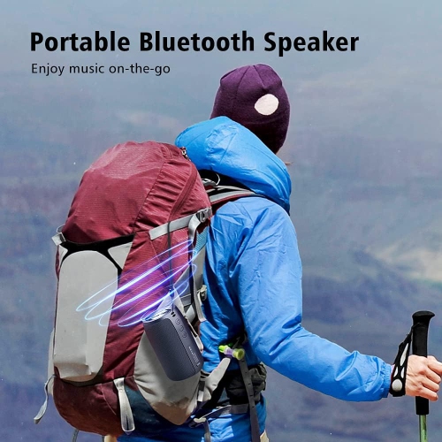 Portable Bluetooth Speaker, Waterproof Speaker, Wireless Speaker IPX5, 12H Playtime, Stereo Pairing, MIC/TF Card/USB/AUX Home/Outdoor/Home Audio Gift