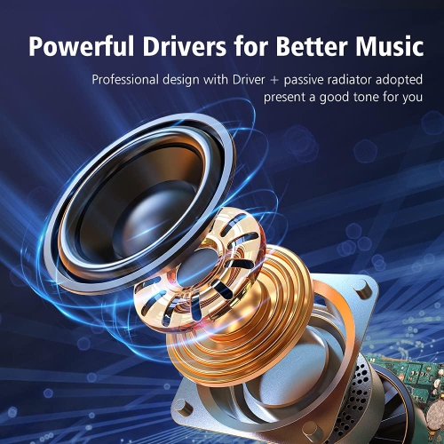 Portable Bluetooth Speaker, Waterproof Speaker, Wireless Speaker IPX5, 12H Playtime, Stereo Pairing, MIC/TF Card/USB/AUX Home/Outdoor/Home Audio Gift