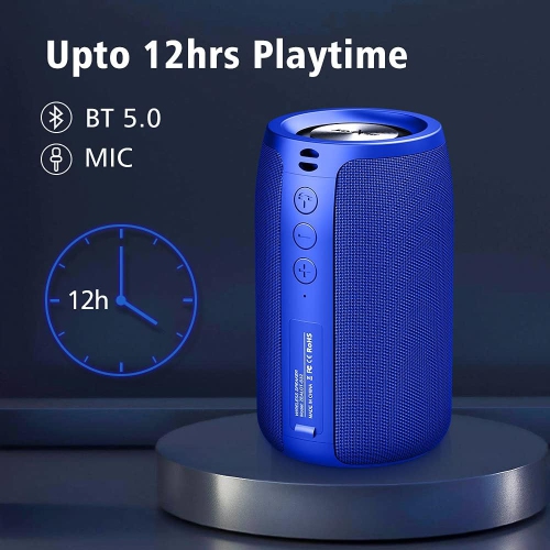 Portable Bluetooth Speaker, Waterproof Speaker, Wireless Speaker IPX5, 12H Playtime, Stereo Pairing, MIC/TF Card/USB/AUX Home/Outdoor/Home Audio Gift