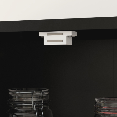 HOMCOM – Armoire garde-manger de cuisine de 63 po, armoire de rangement autonome avec portes en verre, tiroir et tablettes réglables, noir