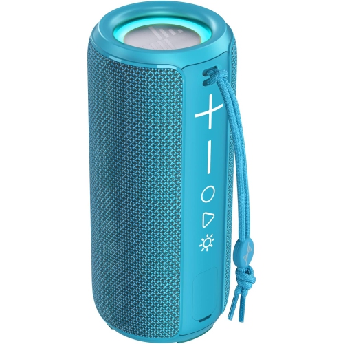 NONE  Bluetooth Speaker, Wireless Portable Speaker, Waterproof Outdoor Speakers With Light, Hifi Stereo Sound, Long Playtime, Tarp-Blue