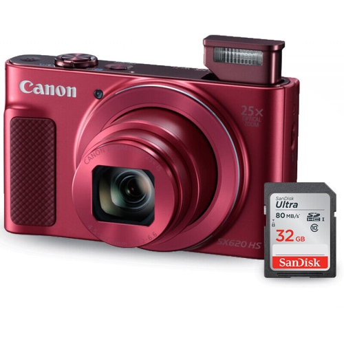 Canon PowerShot SX620 HS Digital Camera (Red) 1073C001 + Sandisk Ultra 32GB  SD | Best Buy Canada