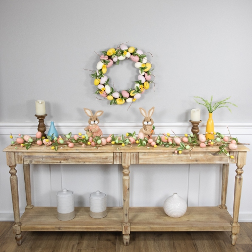 Easter Eggs and Flower Buds Artificial Garland - 6' - Pink