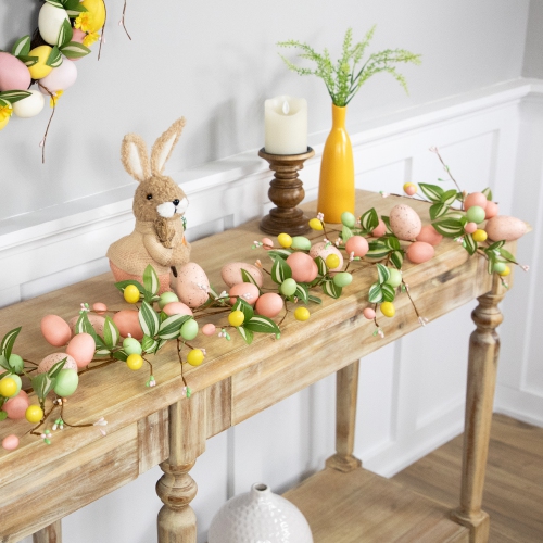 Easter Eggs and Flower Buds Artificial Garland - 6' - Pink