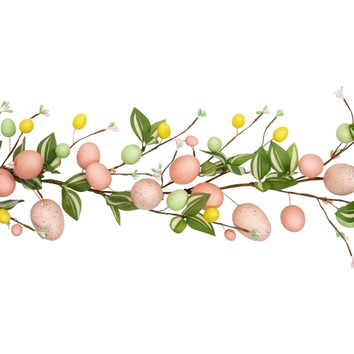 Easter Eggs and Flower Buds Artificial Garland - 6' - Pink