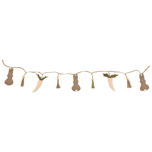 Carrots and Bunnies Plush Easter Garland - 4'