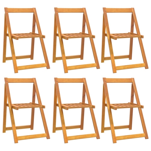 VIDAXL  Folding Garden Chairs 6 PCs Solid Wood Acacia