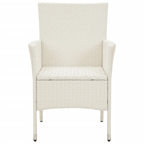 Chaises de jardin vidaXL avec coussins 4 pièces en poly rotin blanc