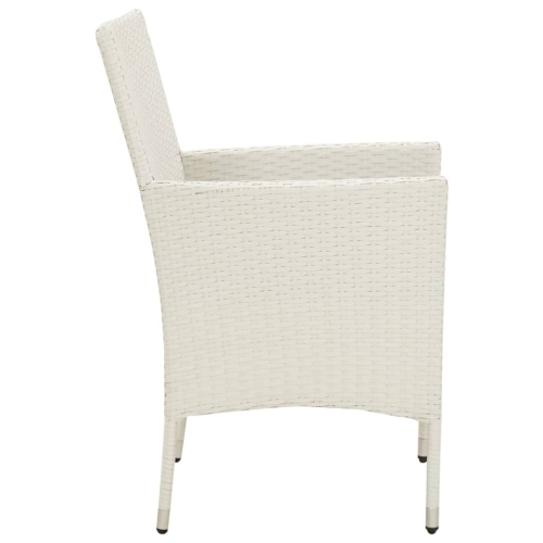 Chaises de jardin vidaXL avec coussins 4 pièces en poly rotin blanc