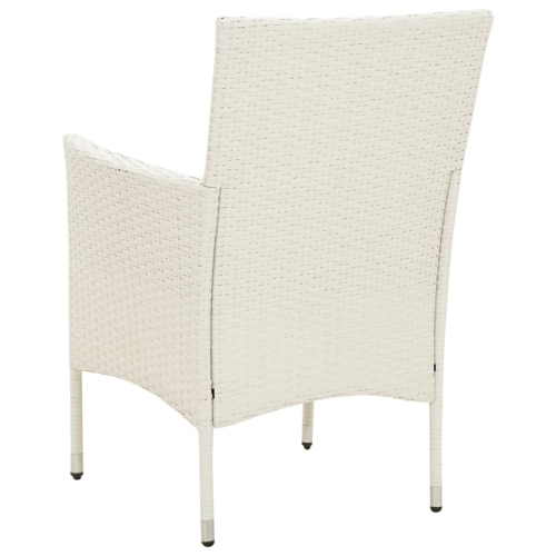 Chaises de jardin vidaXL avec coussins 4 pièces en poly rotin blanc