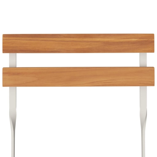 Chaises bistro pliantes en bois massif 8 pièces en acacia massif et en acier