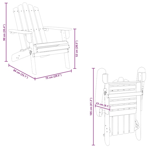 vidaXL Garden Adirondack Chairs 2 pcs Solid Wood Acacia