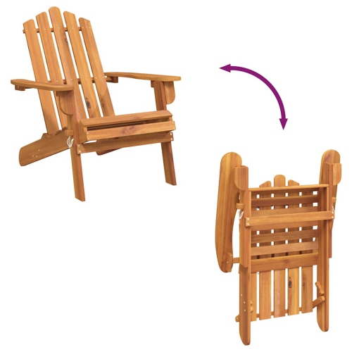 vidaXL Garden Adirondack Chairs with Footrests 2 pcs Solid Wood Acacia