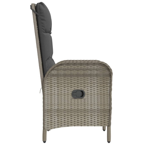 Chaises d'extérieur 2 pièces en poly rotin gris