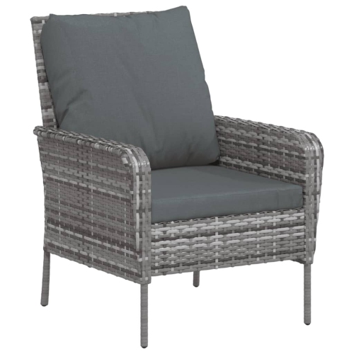 vidaXL Garden Chair with Footstool Grey Poly Rattan