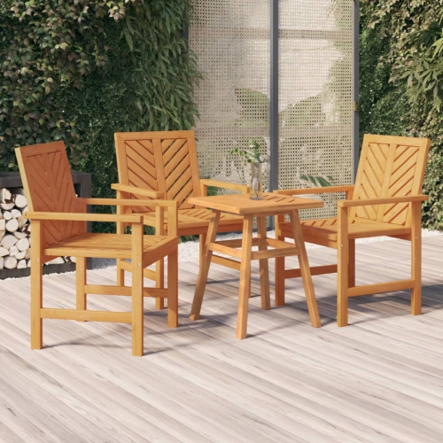 VIDAXL  Garden Dining Chairs 3 PCs Solid Wood Acacia