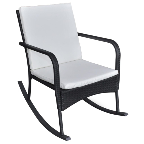 VIDAXL  Outdoor Rocking Chair Poly Rattan In Black