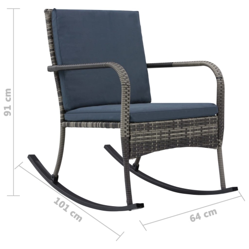 vidaXL Garden Rocking Chair Poly Rattan Anthracite