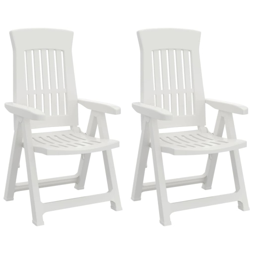 Image 1 de 8.. Chaises inclinables de jardin 2 pièces en polypropylène blanc vidaXL