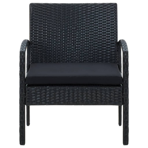vidaXL Garden Chair with Cushion Poly Rattan Black
