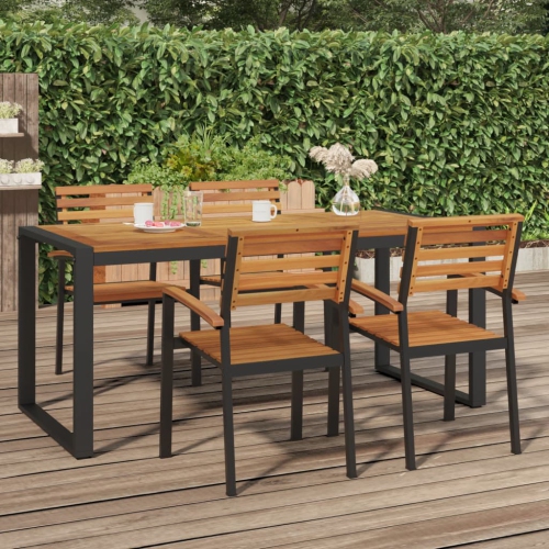 vidaXL Garden Table with U-shaped Legs 180x90x75 cm Solid Wood Acacia