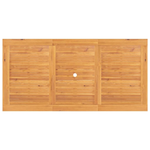 vidaXL Patio Table, Extendable Garden Table with Parasol Hole, Solid Wood, 43.3''-63''x31.5''x29.5''