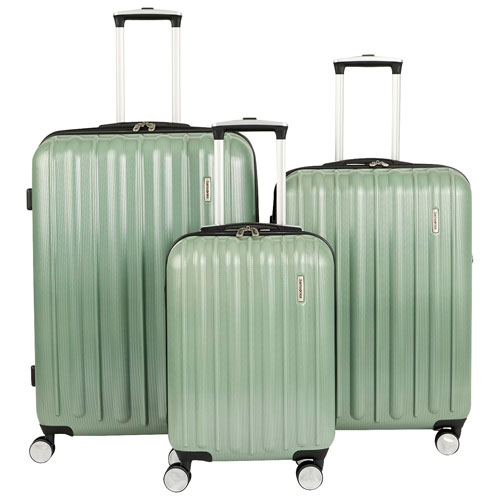 Samsonite Quarry 3 Piece Hard Side Expandable Luggage Set Cypress Green Best Buy Canada