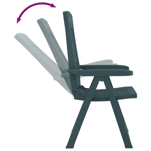 Chaises inclinables de jardin 2 pièces en polypropylène vert vidaXL