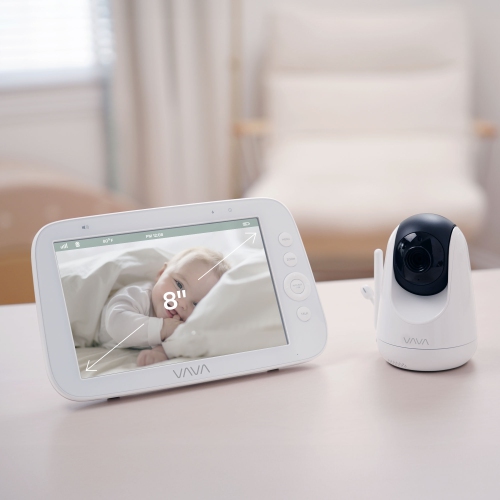 VAVA 8" 1080P HD Video Baby Monitor Split View, Night Vision, Zoom/Pan/Tilt & 2-Way Audio
