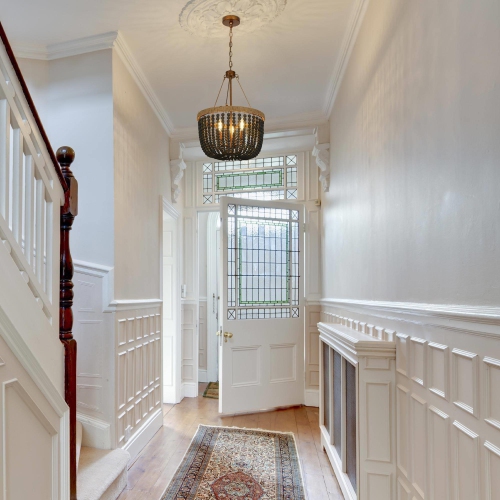 Modern Farmhouse Empire Drum Beaded Chandelier Light, 3-Light Gold Traditional Boho Chandelier with Black Wood Beads