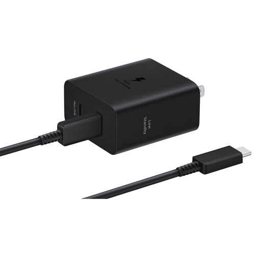 Adaptateur d'alimentation à deux ports USB-C à chargement rapide de 50 W de Samsung