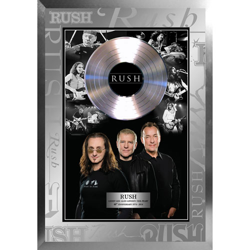 Frameworth The Rush: Black/White Collage Platinium LP Framed Canvas