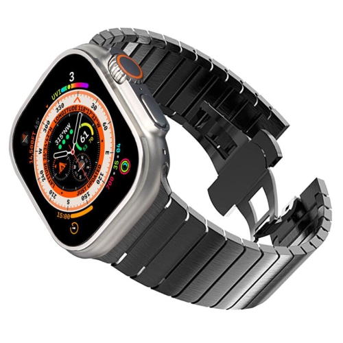 WFG Stainless Steel Sleek Band Compatible with Apple Watch Ultra 49mm - Black