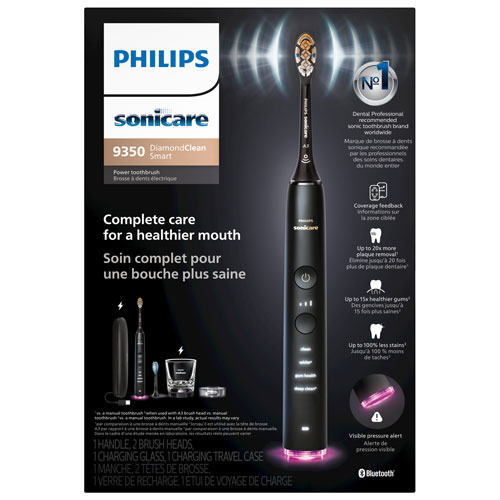 Brosse à dents électrique intelligente SoniCare DiamondClean 9350 de Philips - Noir