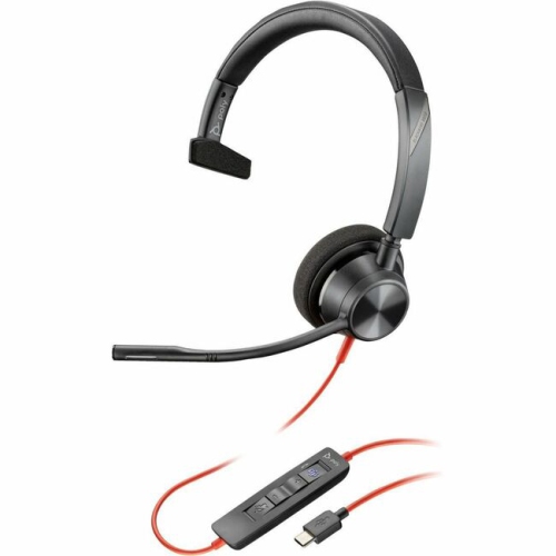 Poly 3310 Blackwire 3310 Monaural Microsoft Teams Certified USB-C Headset +USB-C/A Adapter
