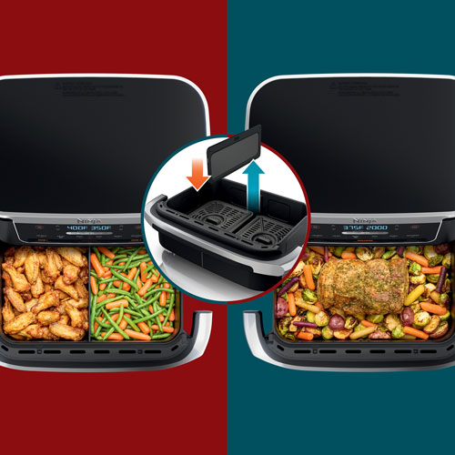 Ninja Foodi DualZone FlexBasket 6-in-1 Air Fryer - 7 Qt - Black