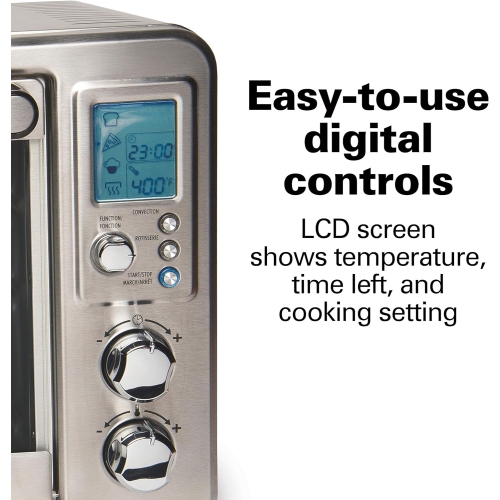 Hamilton Beach – four grille-pain à convection de comptoir avec tournebroche, 31190C, grand, 6 tranches, acier inoxydable